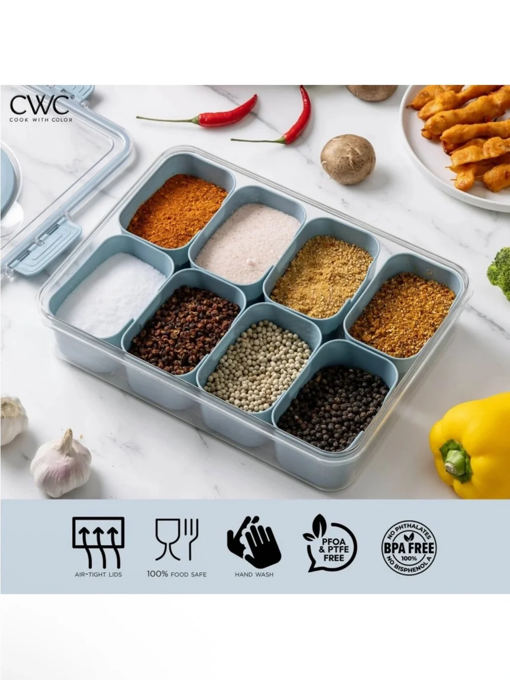 Pink 8-Compartment Meal Prep & Snack Organizer